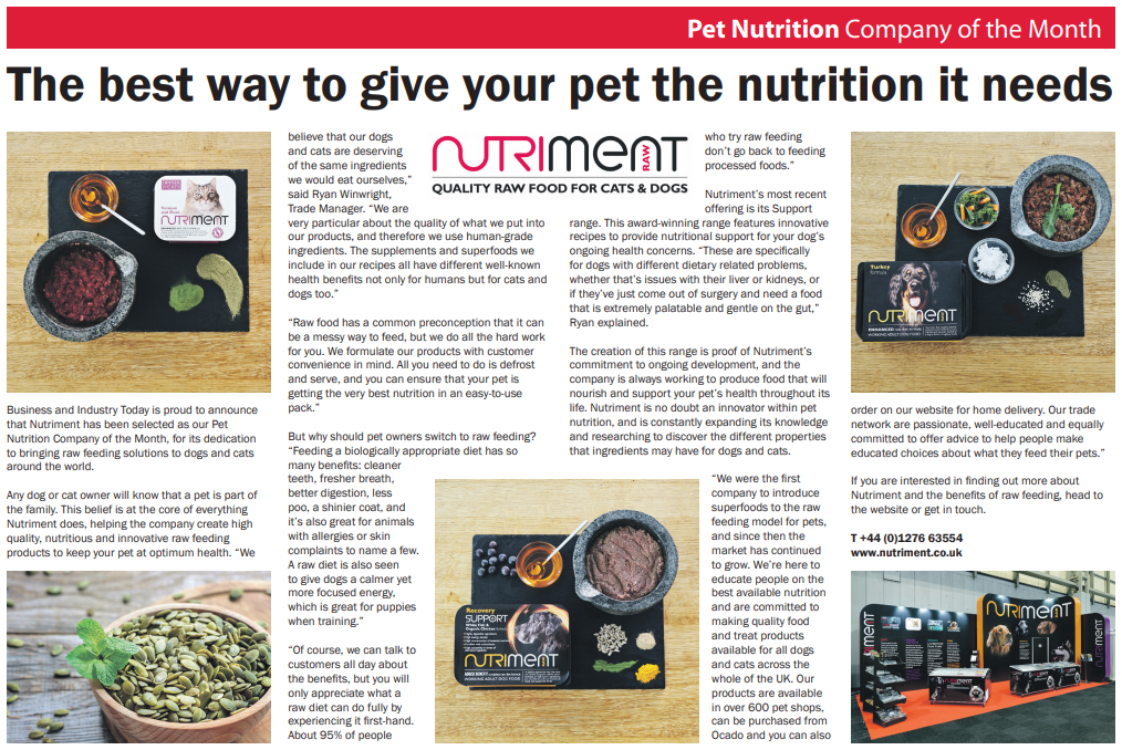 news letter on the best way to give pets nutrition 