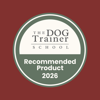 A circular badge reads "The Dog Trainer School Recommended Product 2026" for Gently Steamed Chicken 395g.