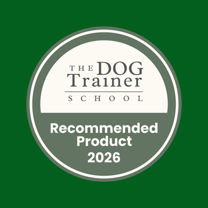 The Dog Trainer School Recommended Product 2026" badge for Freeze Dried Topper - Lamb 50g on green background.