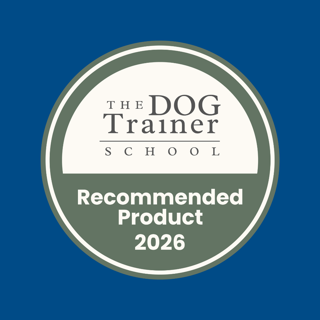 Round badge reads "The Dog Trainer School Recommended Product 2026" for Puppy Gently Steamed Turkey 395g.