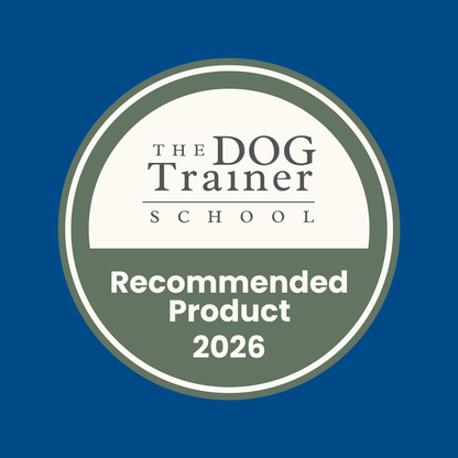 Round badge reads "The Dog Trainer School Recommended Product 2026" for Puppy Gently Steamed Turkey 395g.