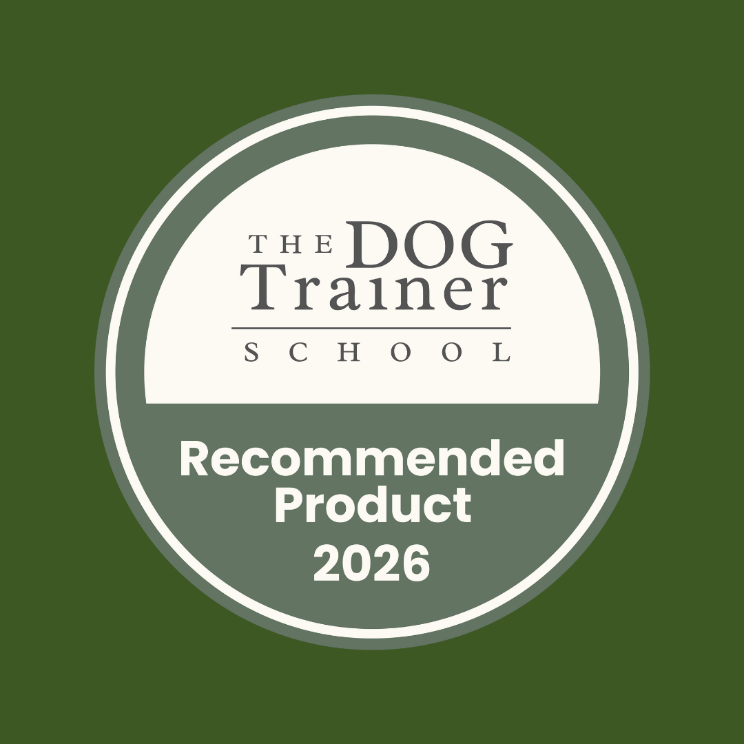 Circular badge reads "The Dog Trainer School Recommended Product 2026"—ideal for Rabbit Gourmet Slices 200g.