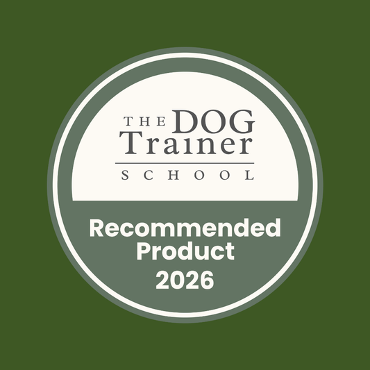 Circular badge reads "The Dog Trainer School Recommended Product 2026"—ideal for Rabbit Gourmet Slices 200g.