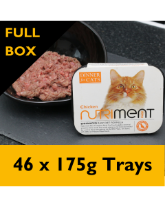 Nutriment Dinner for Cats Chicken Raw Cat Food, 46 x 175g Trays - FULL BOX
