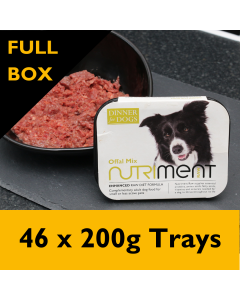 Nutriment Dinner for Dogs Offal Mixer Raw Dog Food, 46 x 200g Trays - FULL BOX