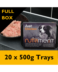 Nutriment Just Chicken Raw Dog Food, 20 x 500g Trays - FULL BOX
