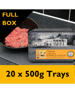 Laverstoke Organic Chicken Raw Dog Food, 20 x 500g Trays - FULL BOX